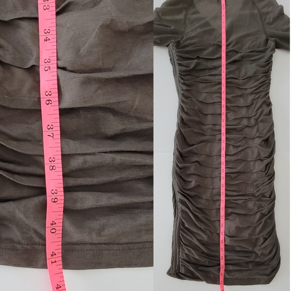 Byron Lars Dress Ruched Button Front Midi - Picture 6 of 7
